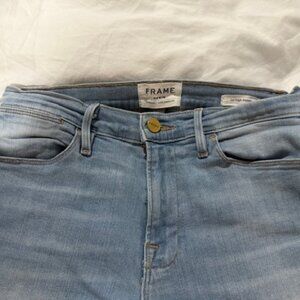 Frame Denim Le High Skinny Shredded Hem Jeans